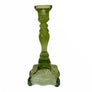 Bougeoir en verre vert