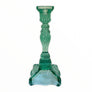 Bougeoir en verre bleu
