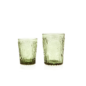 verre à eau fleur de lys vert