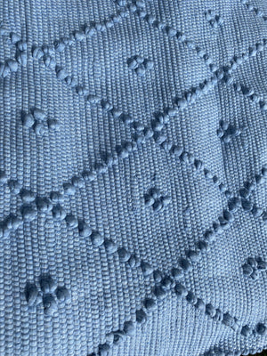 Tapis en coton bleu pale 100x50