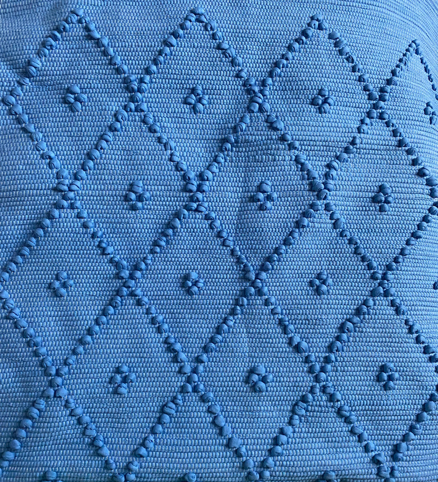 Tapis en coton bleu clair 140x70